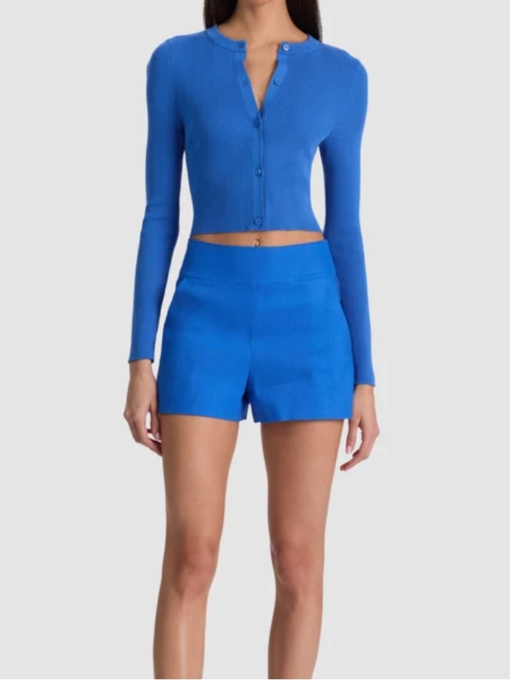 Alice + Olivia Donald High Rise Shorts iris blue size 8